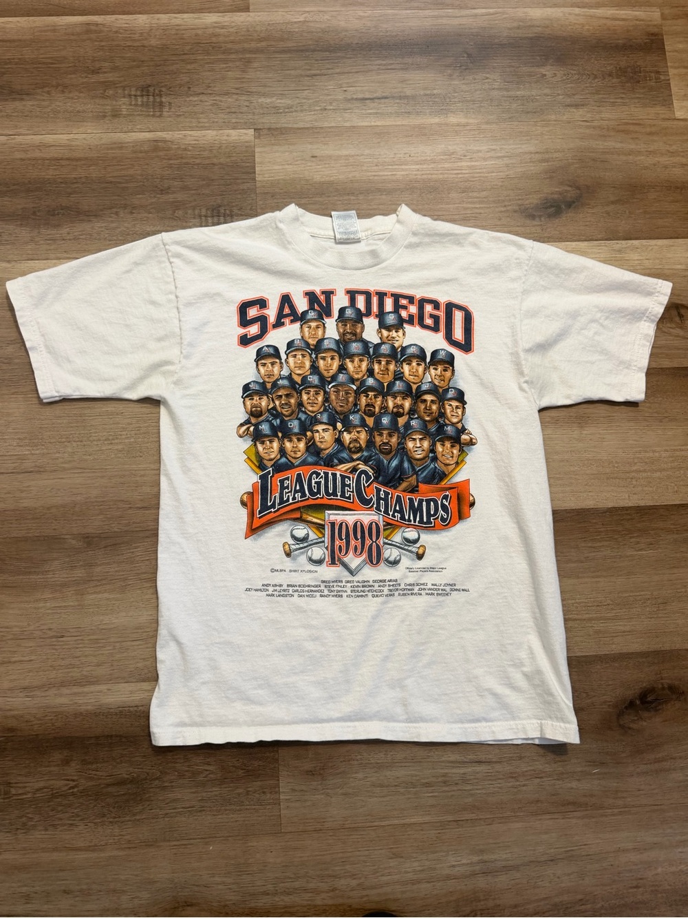 Vintage 1998 San Diego Padres League Champs T Shirt Men Large MLB Tony Gwynn